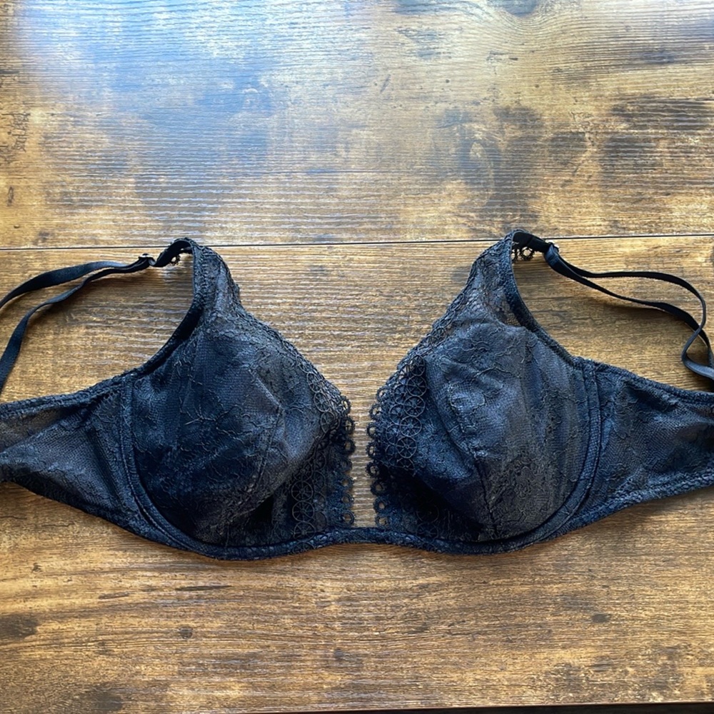 Black Lace Low plunge bra